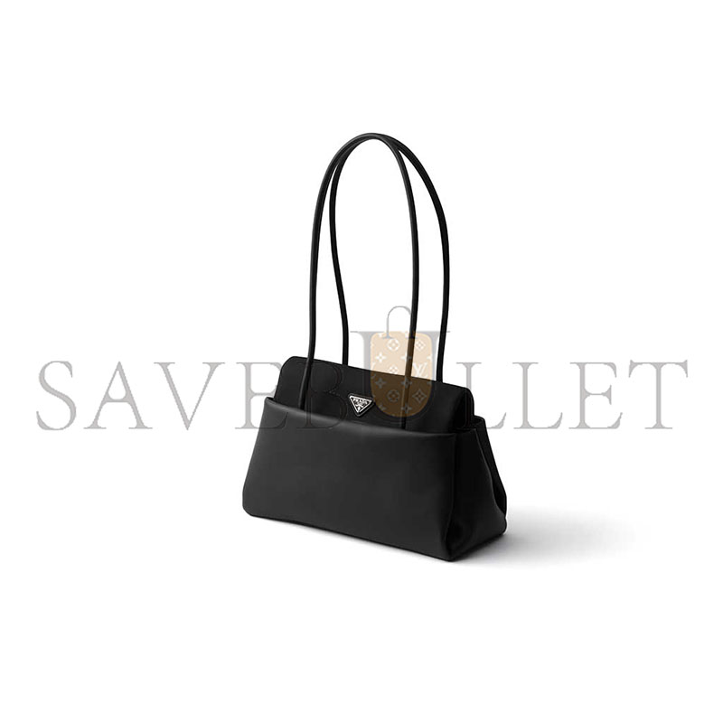 PRADA PASSAGE MEDIUM LEATHER BAG WITH RE-NYLON FLAP 1BA495 (28.5*14.5*12cm)